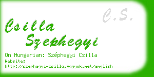 csilla szephegyi business card