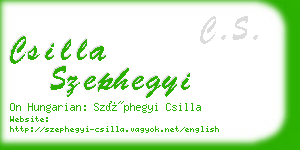 csilla szephegyi business card